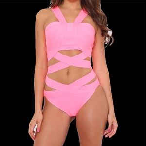 Bandage one piece swimsuit🌸